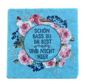 Marmor Fliese Glas Untersetzer Schön dass Du da bist